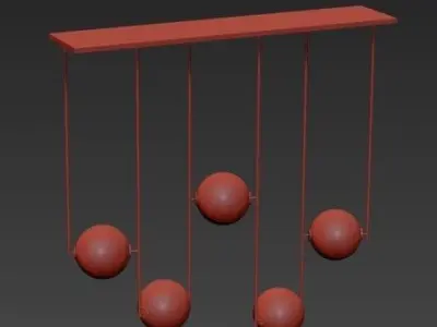 Equalizer Collection four balls hanging from chain 3D model