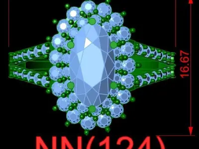 women ring 57 3D print model