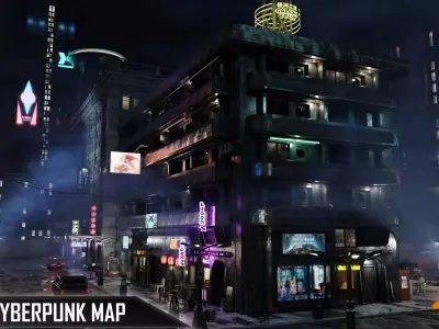 ULTRA Detailled Sci-Fi Cyberpunk City - Blender SMALL VERSION 3D model