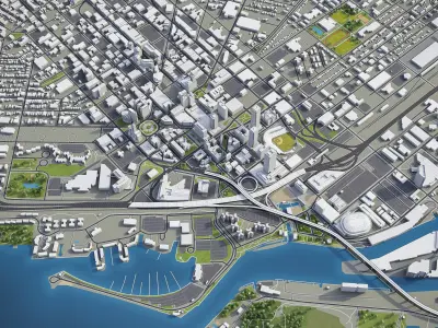 Buffalo - City 3D Model Low-poly 3D model