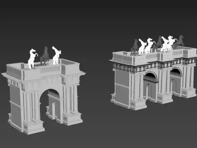 Luxury Neoclassical Triumphal Arch - Monumental Gate 3D model