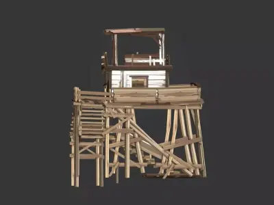 Swamp ia architecture Low-poly 3D model