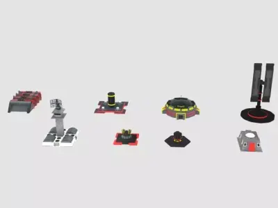 Scifi Space Building 2  Low-poly 3D model