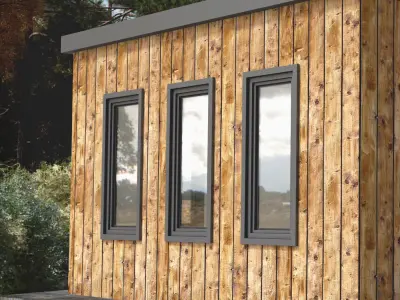 Modern Metal Glass Panel Window 3D model