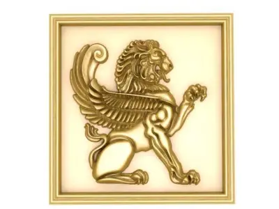 perspolis lion  relief 3D model