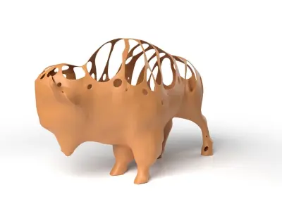 Bison Dust Voronoi Low-poly 3D model