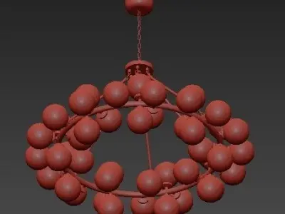 Satin gold Hoffmann Chandelier 3D model
