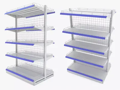 Supermarket - Double Shelf 3D model