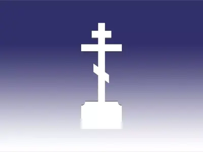 headstone cross 3 line 3D model