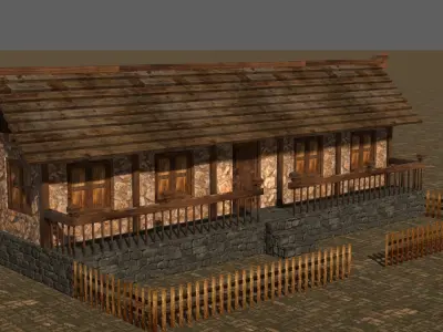 Stylized Low Poly Medieval House Assets for Fantasy Worlds Low-poly 3D model