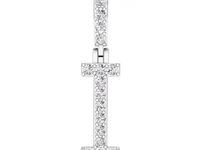 Alphabet I-letter single row pendant 3D print model