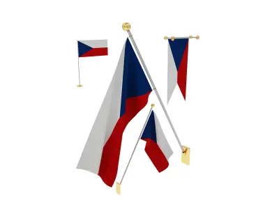 Flags of Czech Republic 3D model