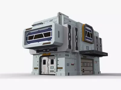 Factory Industrial Sci Fi x12 Low-poly 3D model