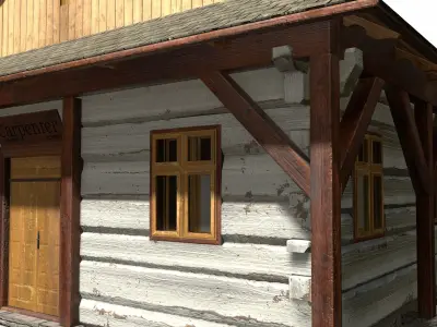 Carpenter House - Slav Architecture Low-poly 3D model