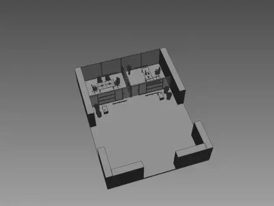 office  interior partition pr-822 a04 3D model