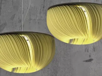Moonjelly pendant light made of paper 3D model