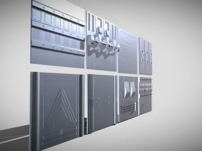 Sci-fi Panel Pack Low-poly 3D model