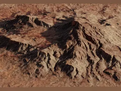 Realistic Fluvial 3d Terrain Environment PBR  Low-poly 3D model