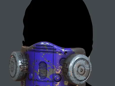 Gas mask helmet 3d model scifi Low-poly  Low-poly 3D model 476