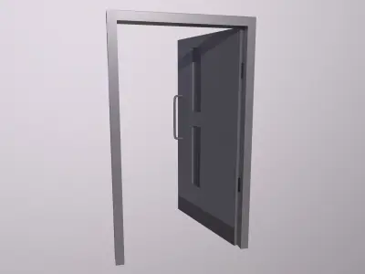 Door Game Ready Low Poly 3D Model metal Low-poly 3D model