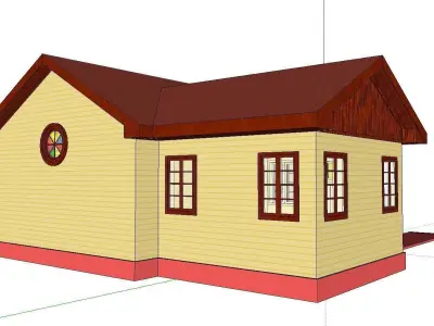 Architecture-Religion-God-Culture-Temple-0285 house with roof 3D model
