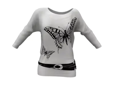 Batwing Tunic With Belt Low-poly 3D model