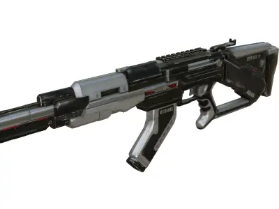 sci-fi AK47 Low-poly 3D model