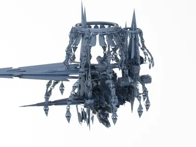 Alien planet mining station base 5  Low-poly 3D model