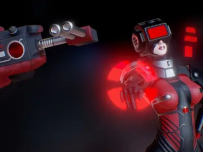 Sci-Fi Female Scout Low-poly 3D model