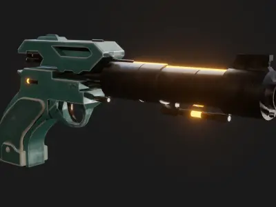 Sci-fi gun design 3D model