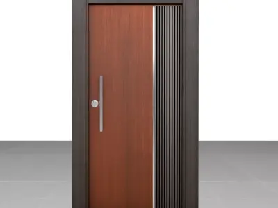 Executive Wooden Door with Mahogany Feel 3D model
