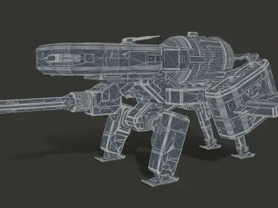 scifi-model550 robot with gun 3D model