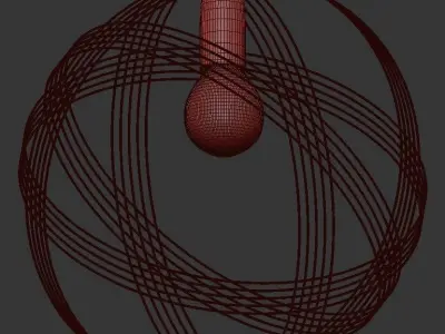 Sofia circular pendant light with wires 3D model