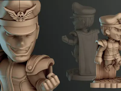 CUTE Street Fighter 2 - M Bison 3D Model - Printable STL File 3D print model