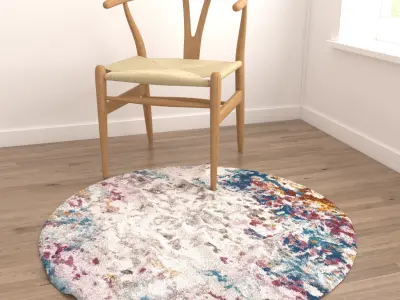 Round Rug Set 3 3D model