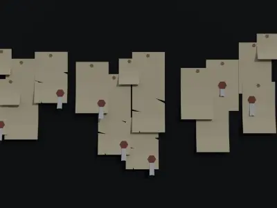 Cartoon fantasy posters Polygonal Style Low-poly 3D model