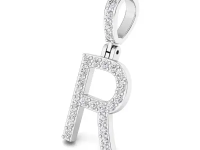 Alphabet R-letter single row pendant 3D print model