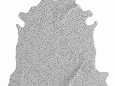European Rug Cowhide Brown and White 3D model