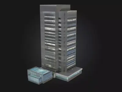 Skyscraper Reflection Modern Urban Building 3D model