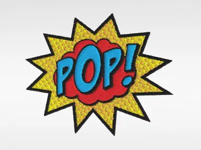 Embroidered Patch Pop Low-poly 3D model
