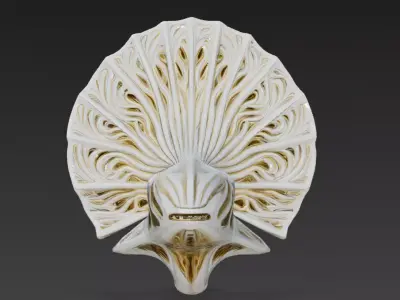 Fantasy Cyber Fish Creature Model Low-poly 3D model