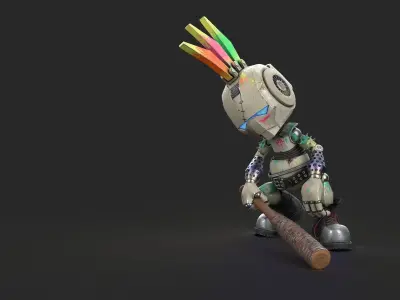 Robo Punk Low-poly 3D model