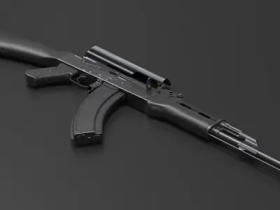  AK 47 Assembled Black Plastic 