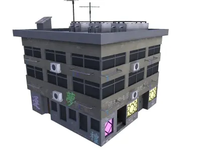 Cyberpunk Building 54 Low-poly 3D model