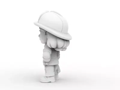 Firefighter Girl 3D Printable 3D print model