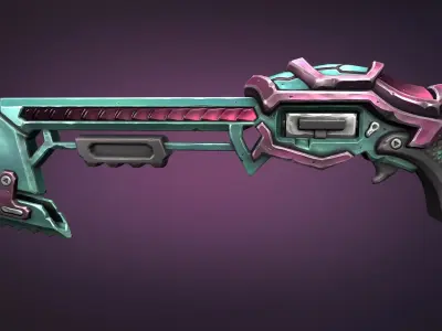 Sci-fi musket Low-poly 3D model