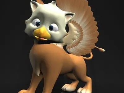 Baby Griffin Rigged Low-poly 3D model