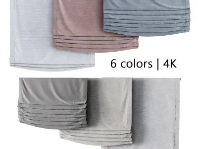 Roman curtains set 01 3D model