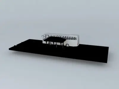 Bus Stop 3D model 10