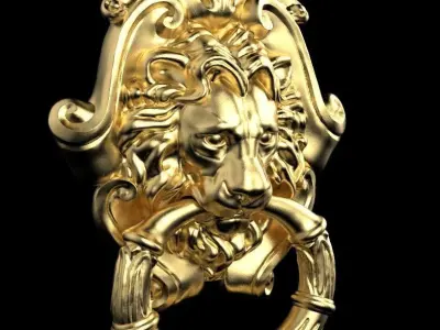 KNOCKER ornate bronze door 3D print model